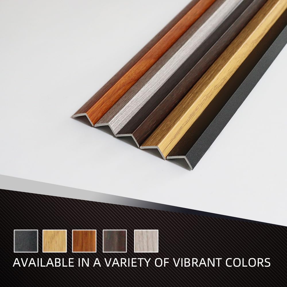 OUZUGIE 8-Pack 57 Inches, WPC Slat Wall Panel Trim,Corner Guard for Low Grille (Walnut)