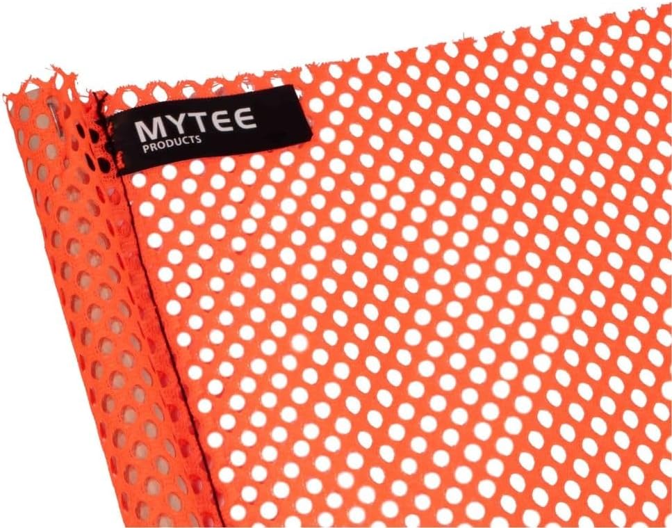 Mytee Products (8 Pack) 18"x18" Orange Safety Flags for Truck Loads w/Dowel - DOT Compliant Jersey Mesh Warning Flags on Stick for Oversize Wide Load, Construction, Road Traffic, Pedestrian Signs