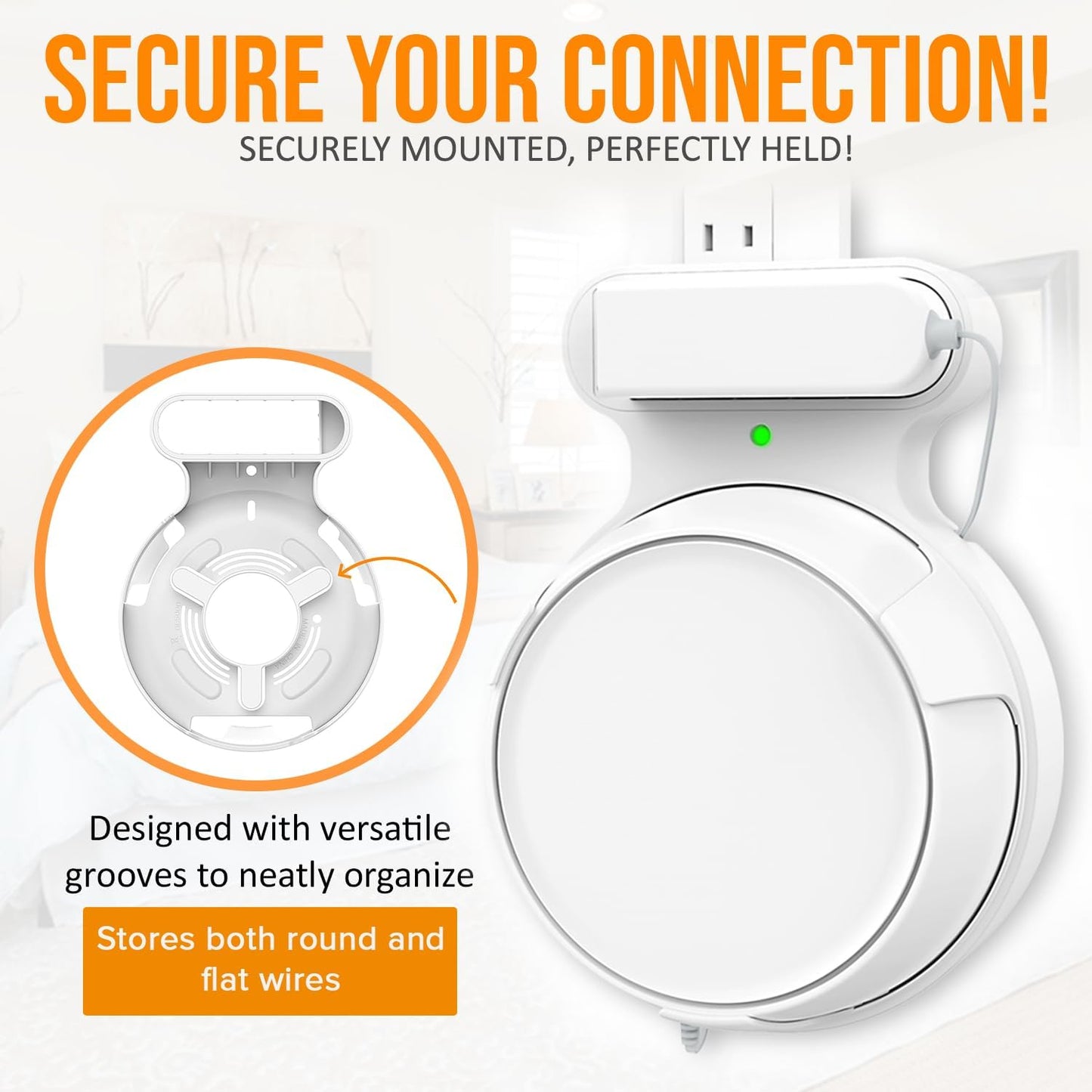 Wall Mount Bracket for TP-Link Deco BE23/BE25/BE3600/BE5000 Mesh WiFi 7 System Network and Power Cord Management Space-Saving TP-Link WiFi 7 Router Wall Mount Bracket (White-1Pack,White)
