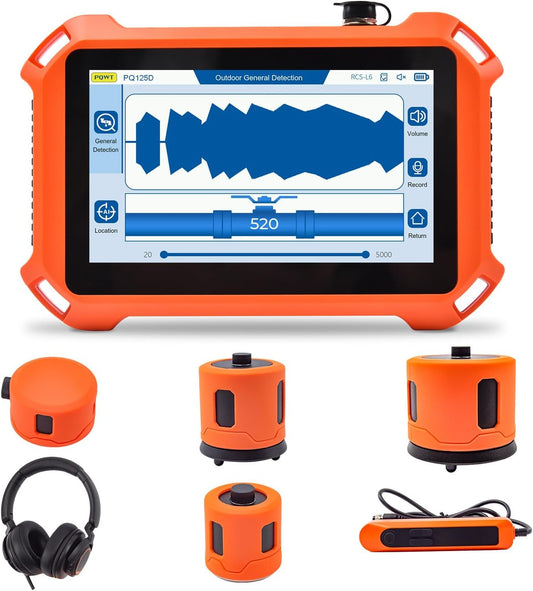 PQWT 125D Indoor&Outdoor Underground Water Leak Detector, Wall & Ground Water Pipe Leak Detection Measurement Depth 19.68ft/6m