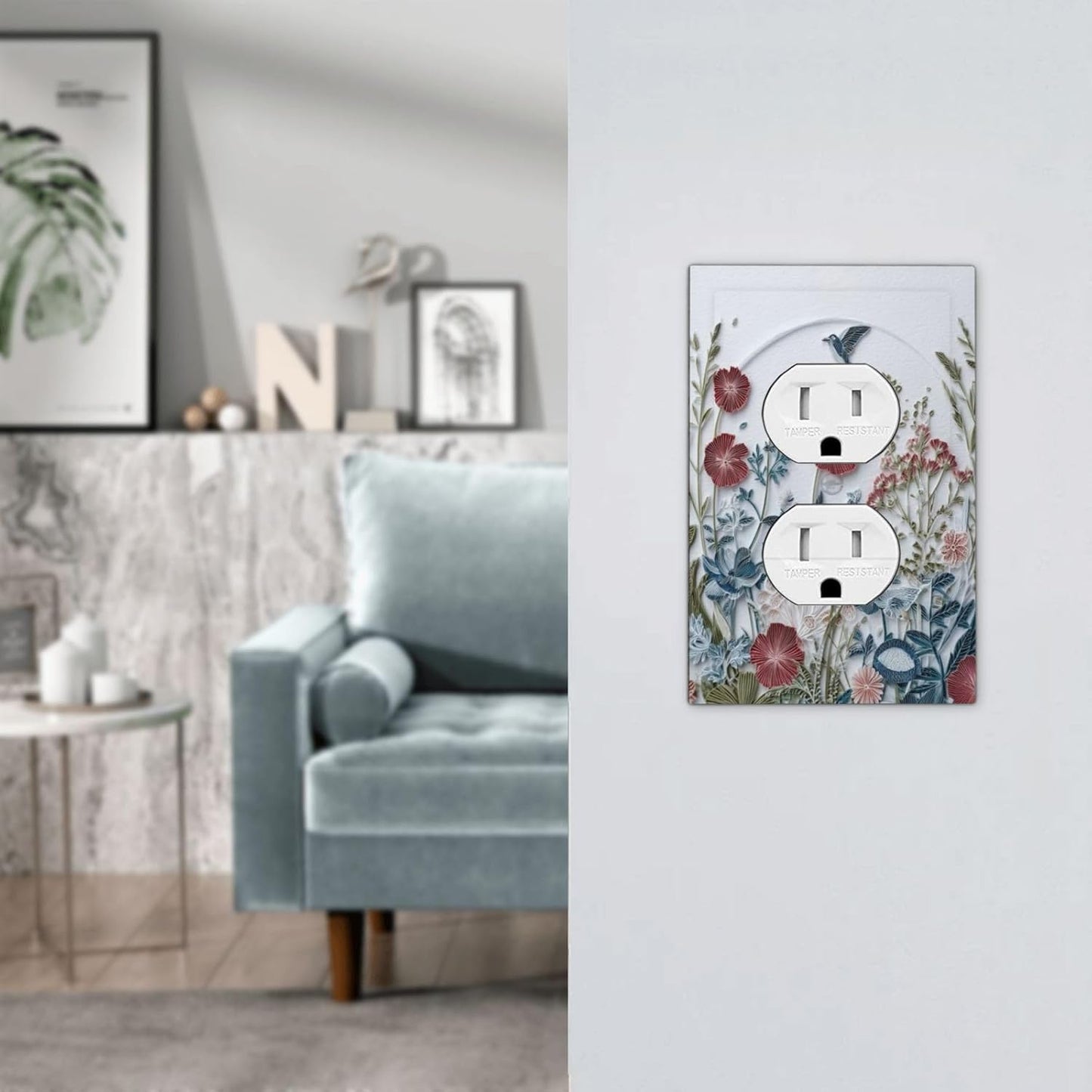 Wildflowers Flowers Floral Plants Duplex Outlet Wall Plate Cover Decorative Light Switch Covers Electrical Faceplate Switch Plates for Bathroom Kitchen Home