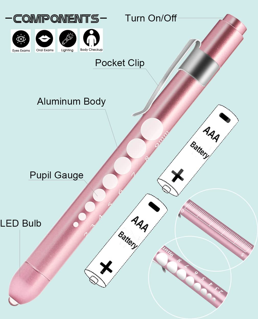 MEUUT 3 Pack Pen Lights for Nurses with 6 Batteries – Medical Penlights Nurse Accessories for Work, Perfect Nursing Student Essentials Medical Supplies for Nurses Doctors EMT Trauma