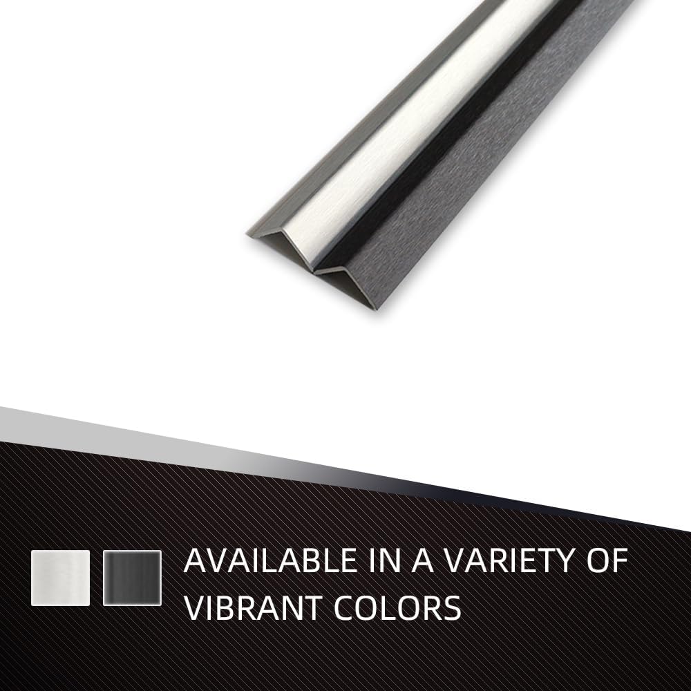 OUZUGIE 8-Pack 57 Inches, WPC Slat Wall Panel Trim,Corner Guard for High Grille (Metallic Dark Gray)