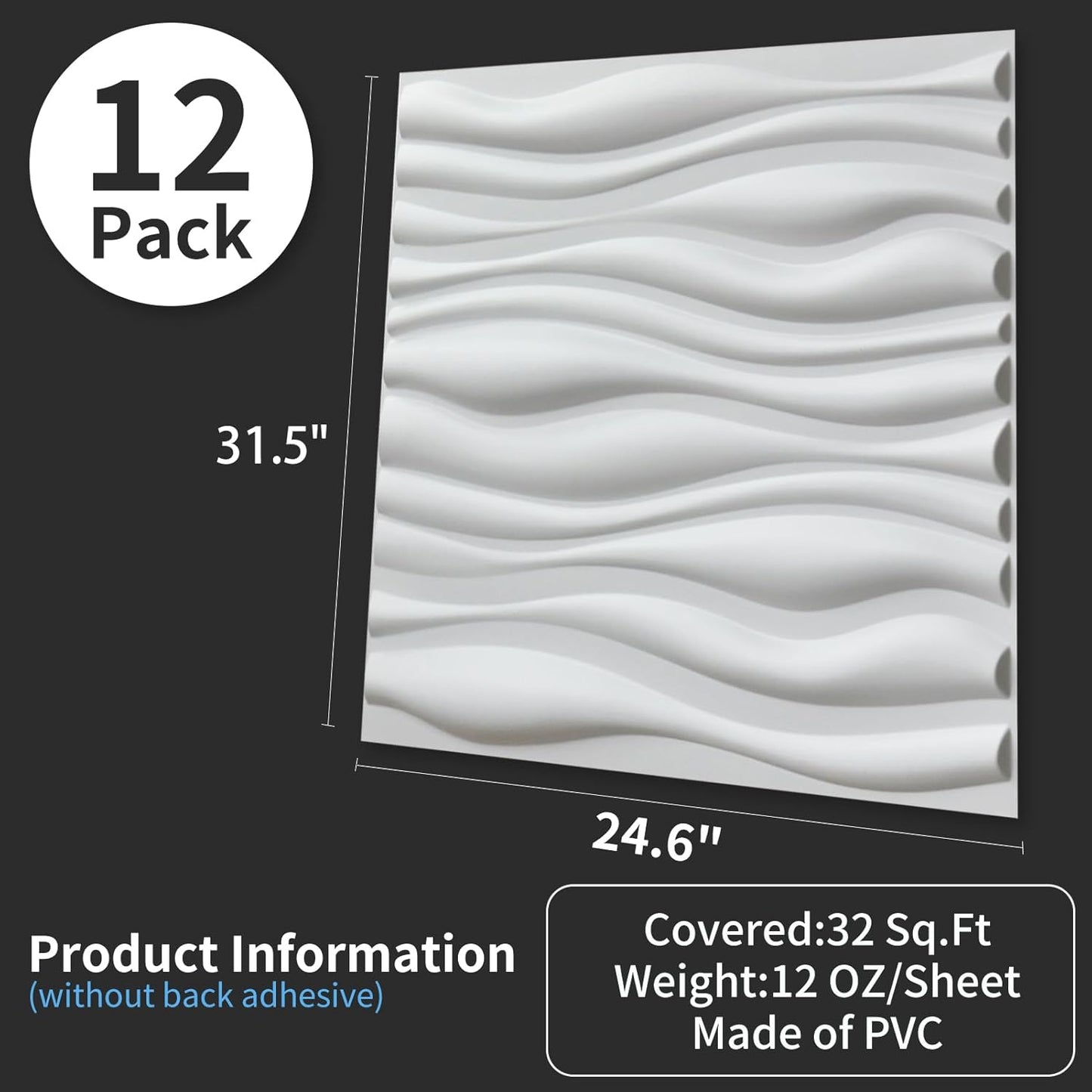 Art3d Decorative 3D Wall Panel, 32 Sq.FT PVC Interior Wall Decor for Living Room, Bedroom, Lobby, Office, Shopping Mall, White