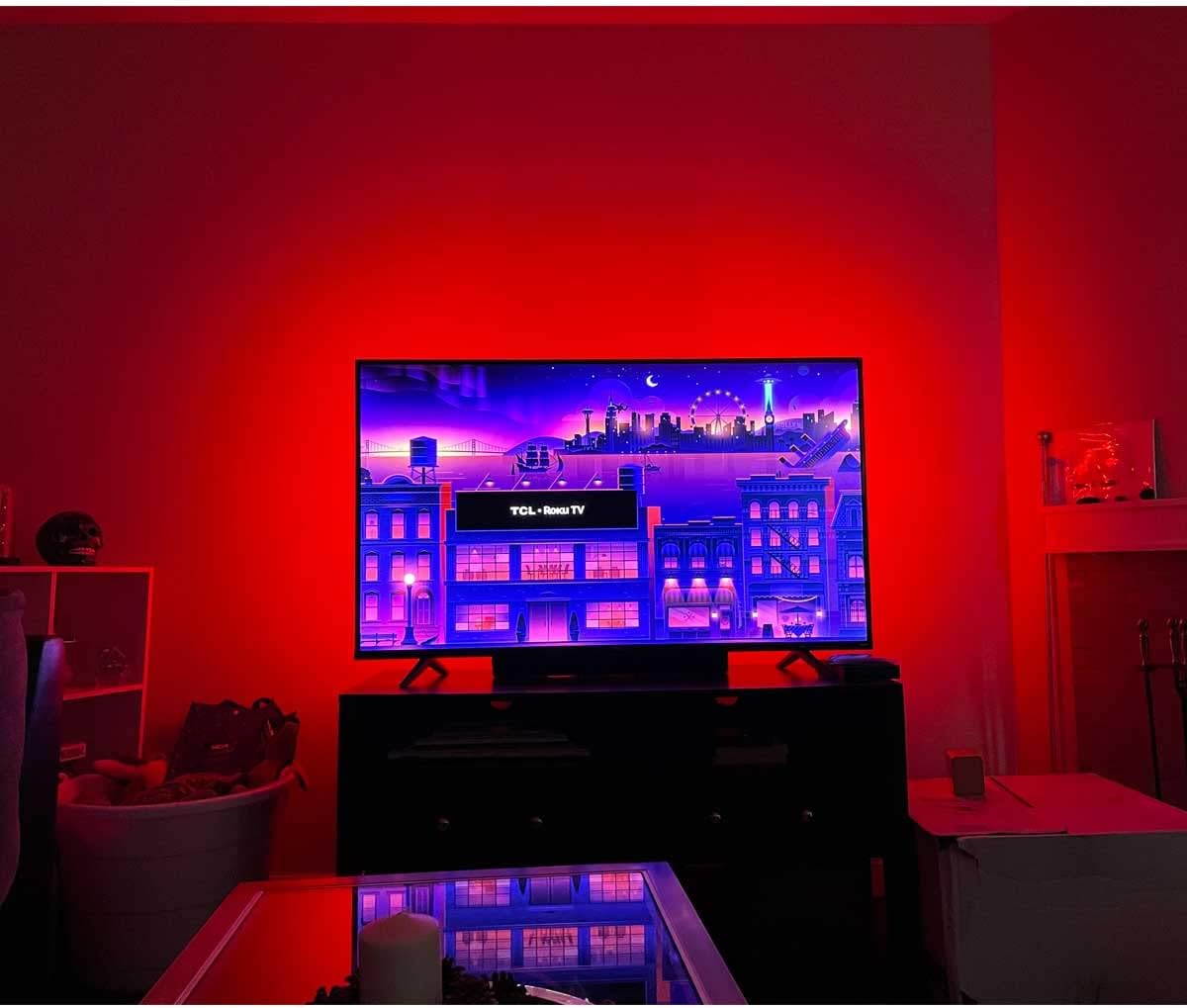 LED Strip Lights for 85-95 inches TV-USB Powered TV Backlight Lights Kit with RF Remote Cover All 4/4 Sides Behind TV Lights Movies Game Decor Mood Lighting