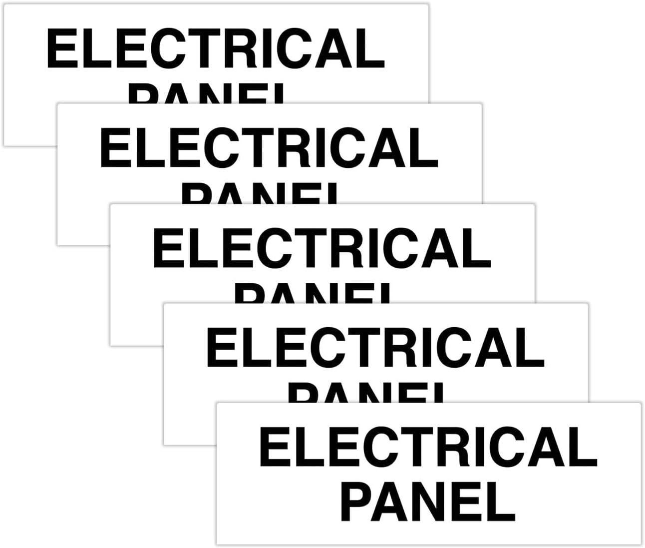 All Quality Basic Electrical Panel Sign - Fire Regulation Safety Compliance Sign - White - Medium (5 Pack)