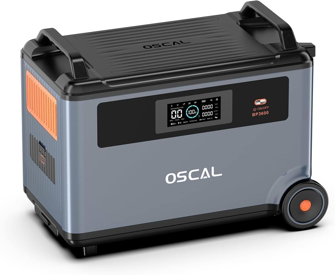 OSCAL PowerMax 6000 Extra Battery, 3600Wh LiFePO4 Expansion Pack for PowerMax 6000 Power Station, Additional Capacity for Home Backup, Solar Generator, Camping & Emergency