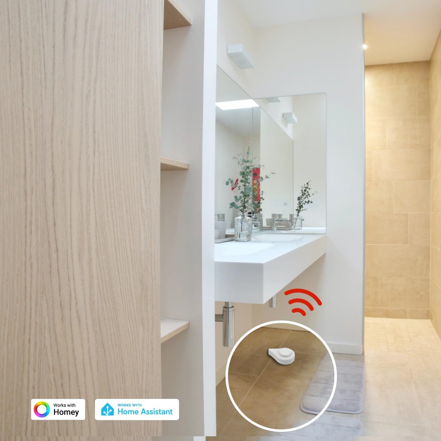 THIRDREALITY Zigbee Water Leak Sensor with Dripping Detection,120dB Alarm,App Notifications Enabled When Work with Home Assistant and Compatible Zigbee HUB Like SmartThings,Aeotec or Third Reality Hub