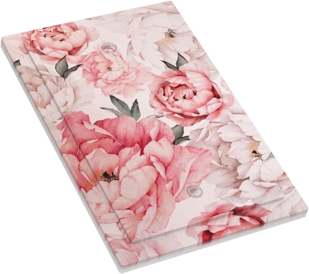 Decorative Light Switch Plate Covers Ink Pink Peony Flower Rustic Floral 1 Gang No Device Single Blank Outlet Covers Wall Plate Light Switch Cover Plate for Home Bedroom Decor