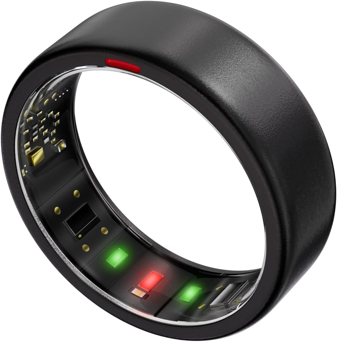 Ring OnePlus - Ultra-Thin Titanium Smart Ring - 7 Days Battery Life - Fitness/SPO₂/Stress/HR/Sleep Skin Temperature Tracker - No App Fee - iOS&Android Compatible (Black,Size 9)