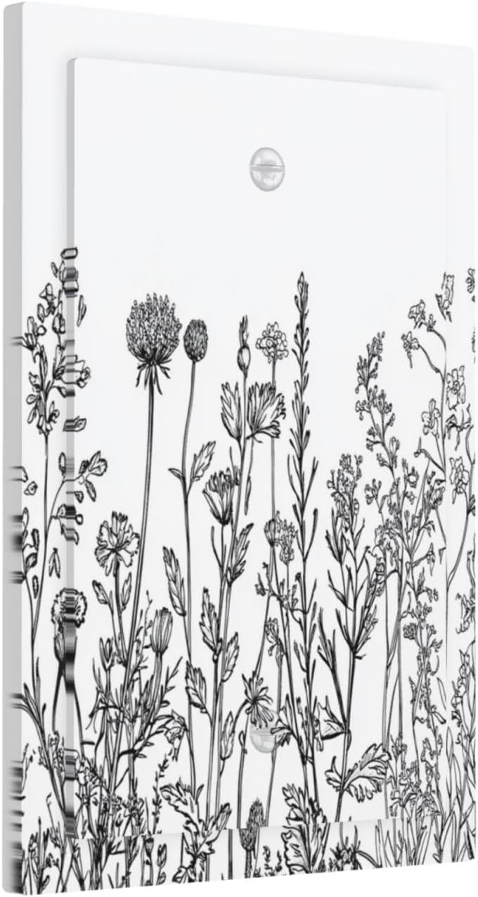 Light Switch Cover Plate Floral Wildflower Rustic Plant Leaves 1 Gang No Device Blank Electrical Wall Plates Faceplate Decorative Switch Plate For Farmhouse Cabin Decor