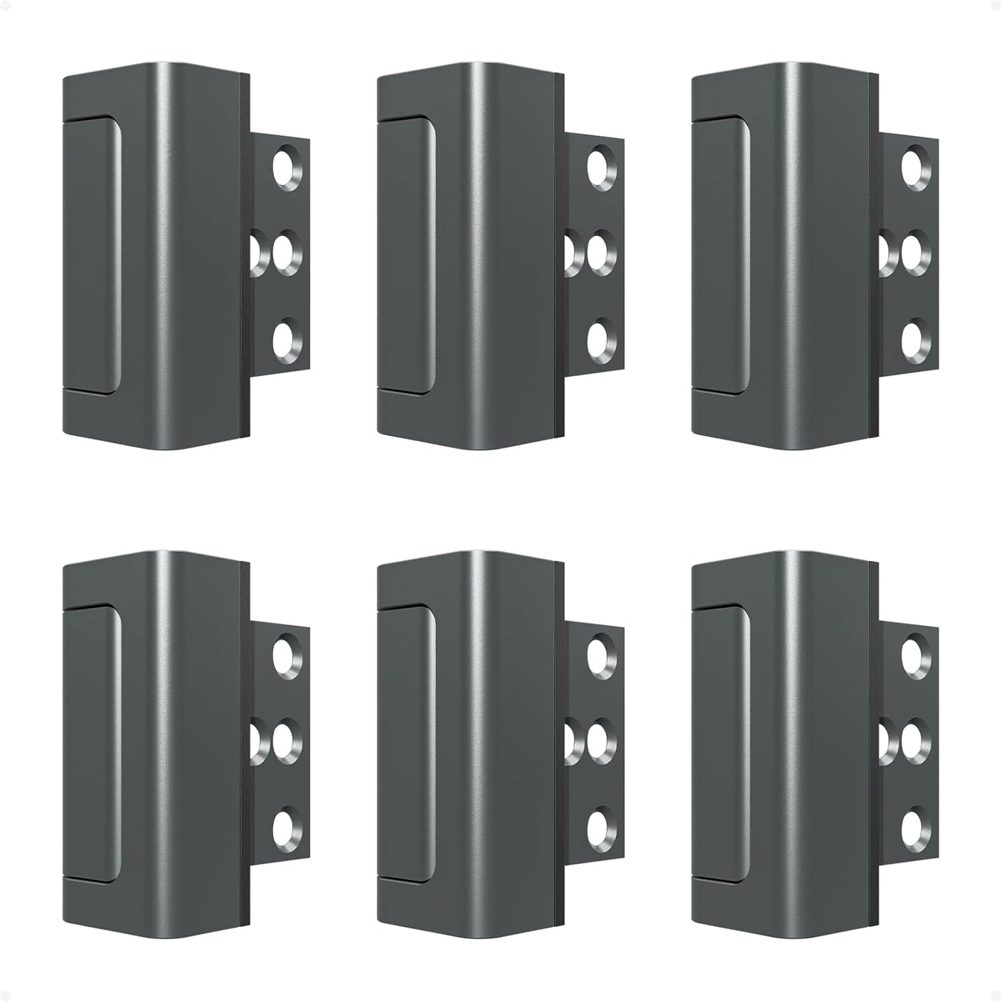 6Pack Home Security Door Reinforcement Lock Childproof, Door Locks for Kids Safety, Door Lock Latch Stopper for Front Door Inside Top of Door, Aluminum Construction Finish