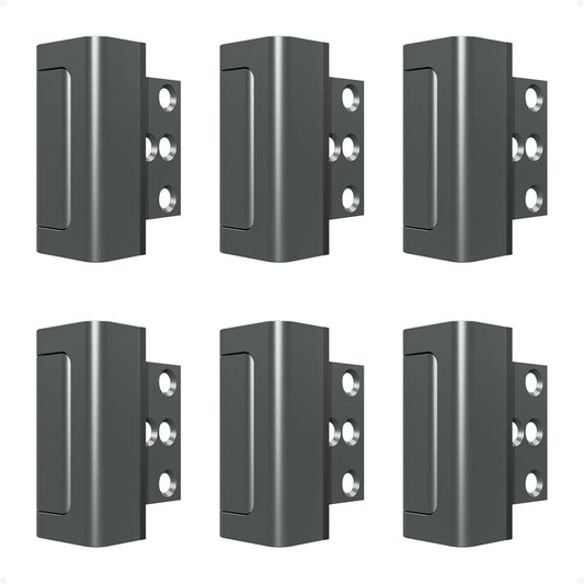 6Pack Home Security Door Reinforcement Lock Childproof, Door Locks for Kids Safety, Door Lock Latch Stopper for Front Door Inside Top of Door, Aluminum Construction Finish