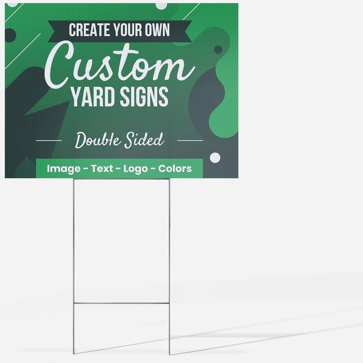50 pack 12x18" Double Sided Customizable Outdoor Yard Sign made from Corrugated Plastic with Metal "H" Stake, Easy to Design, Sign for Business, Garage or Yard Sale, Home, Office, (12" x 18" - Qty 50)