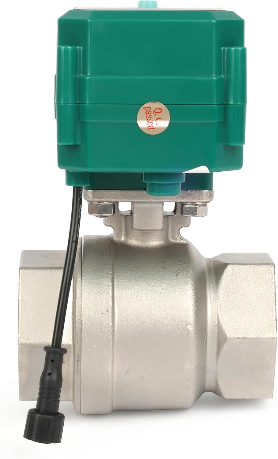 U.S. Solid 1-1/2" Smart Motorized Ball Valve - Stainless Steel Remote App Mobile-control Electrical Ball Valve with Manual Switch, Plug Connection