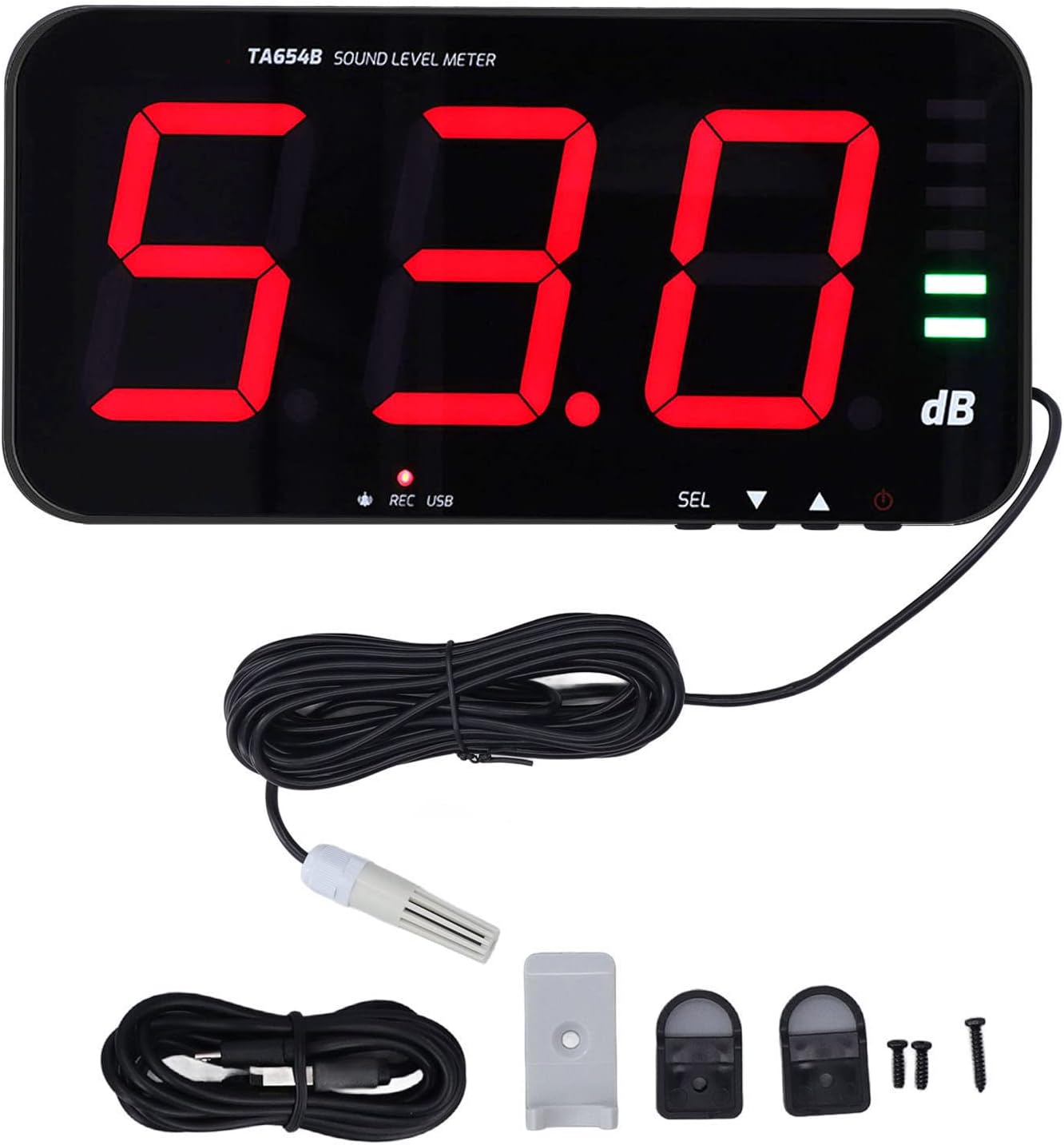 Pssopp 13in Screen Sound Level Meter, Digital Decibel Reader with Adjustable Brightness and Alarm Function, for Environmental Noise Monitoring
