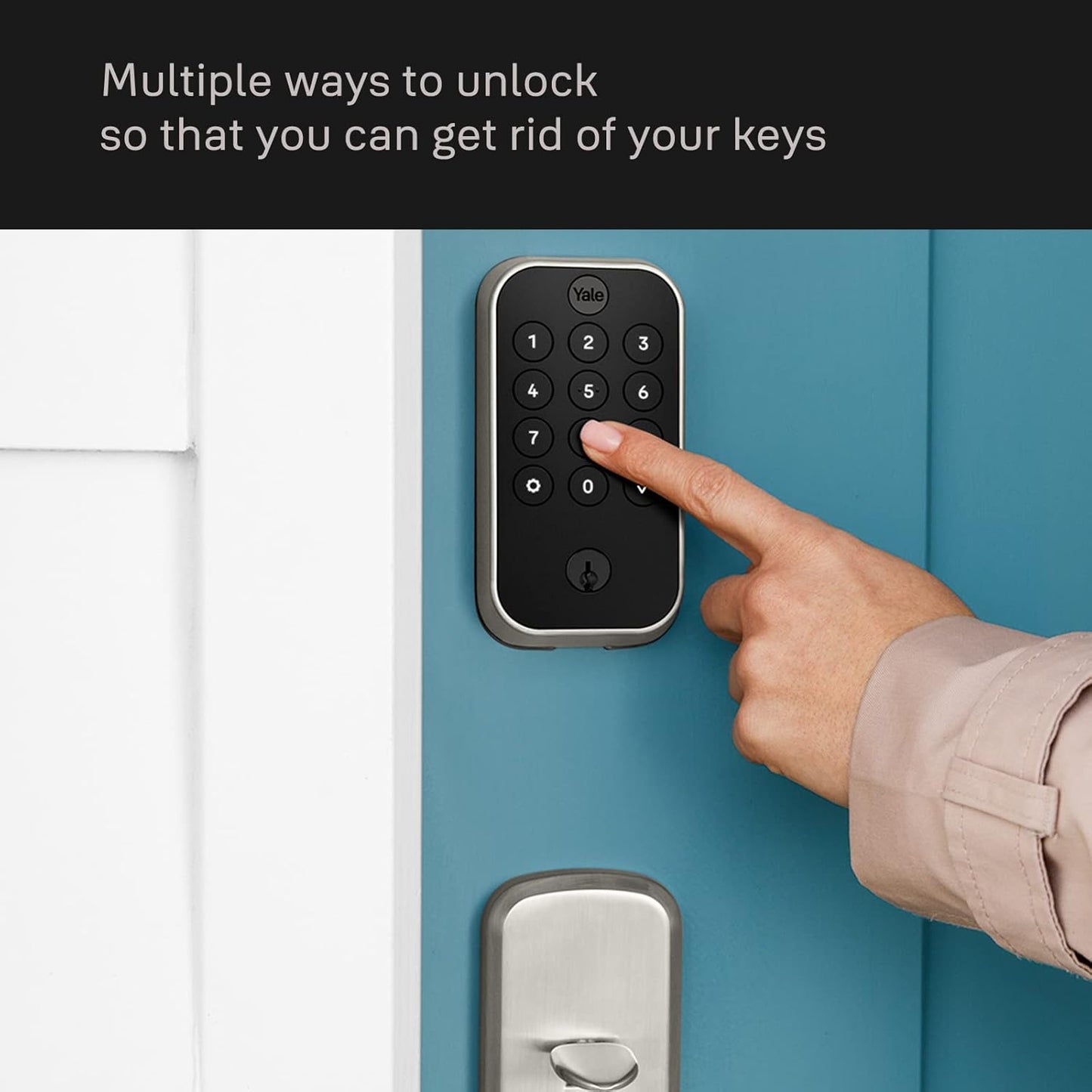 Yale Security Assure Lock 2 Deadbolt, Satin Nickel Keyed Smart Entry Door Lock with Wi-Fi Connected Keypad for Code Entry and Remote Access, YRD410-WF1-619