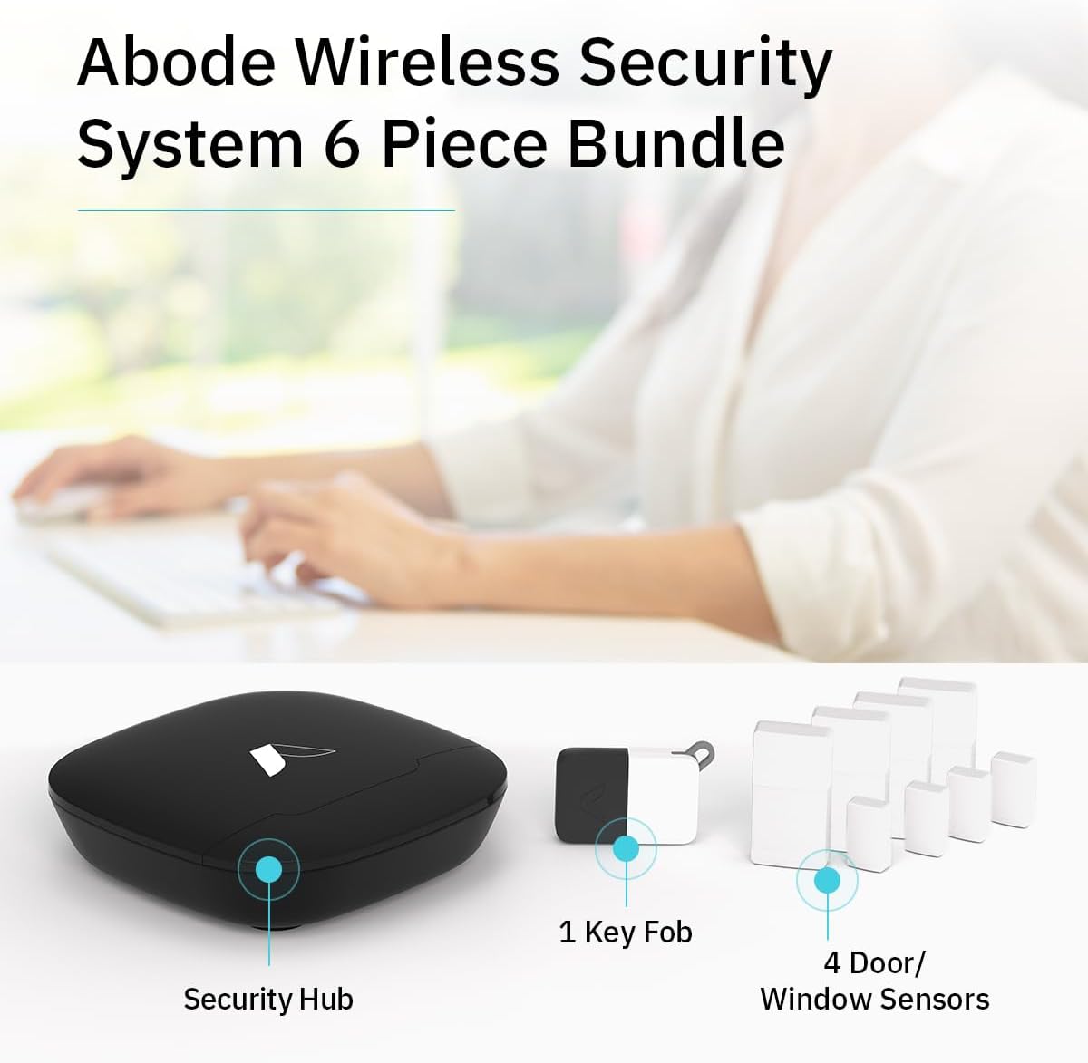 Abode 6 Piece Wireless Security System – Expandable to Protect Your Whole Home - Easy DIY Installation - Optional Professional Monitoring - Compatible with Alexa & Google Assistant