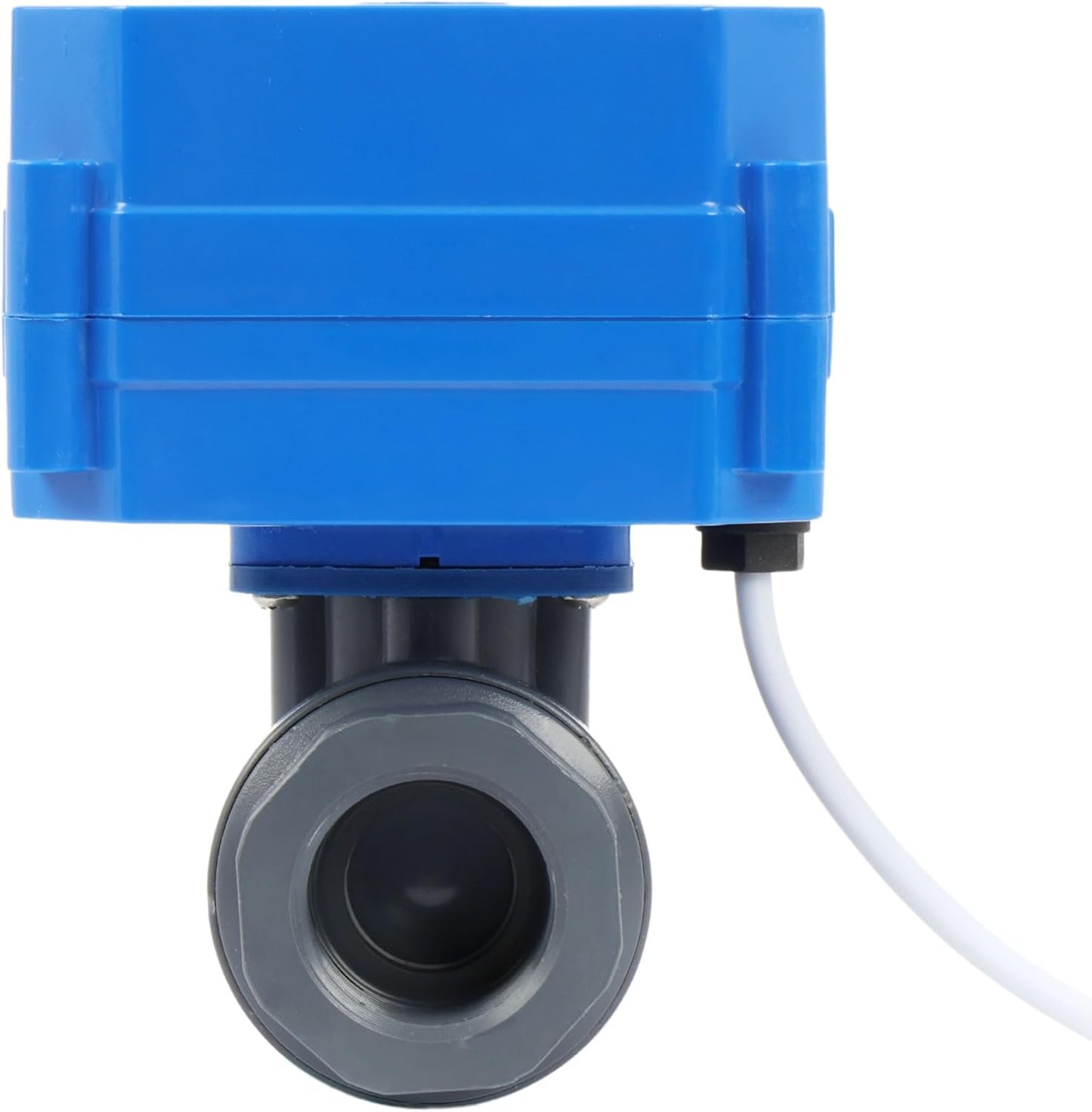 U.S. Solid 3/4" UPVC Motorized Ball Valve - Plastic Electrical Ball Valve with Standard Port, 2 Wire Auto Return, 9-24V AC/DC, Normally Closed