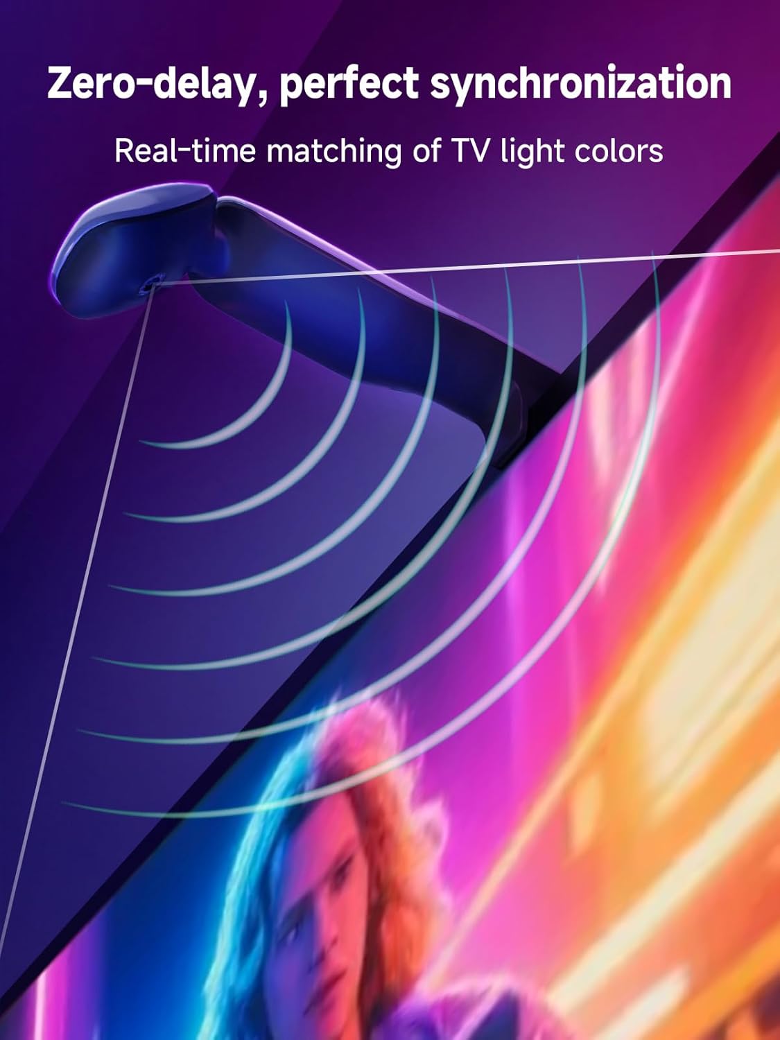 GIPOYENT TV LED Backlights with Camera, 10.5FT RGB Lights That Change with for 32-50 InTV, Music Sync LED Light with Smart App Control - RGB Color Changing Light Strip for Bedroom