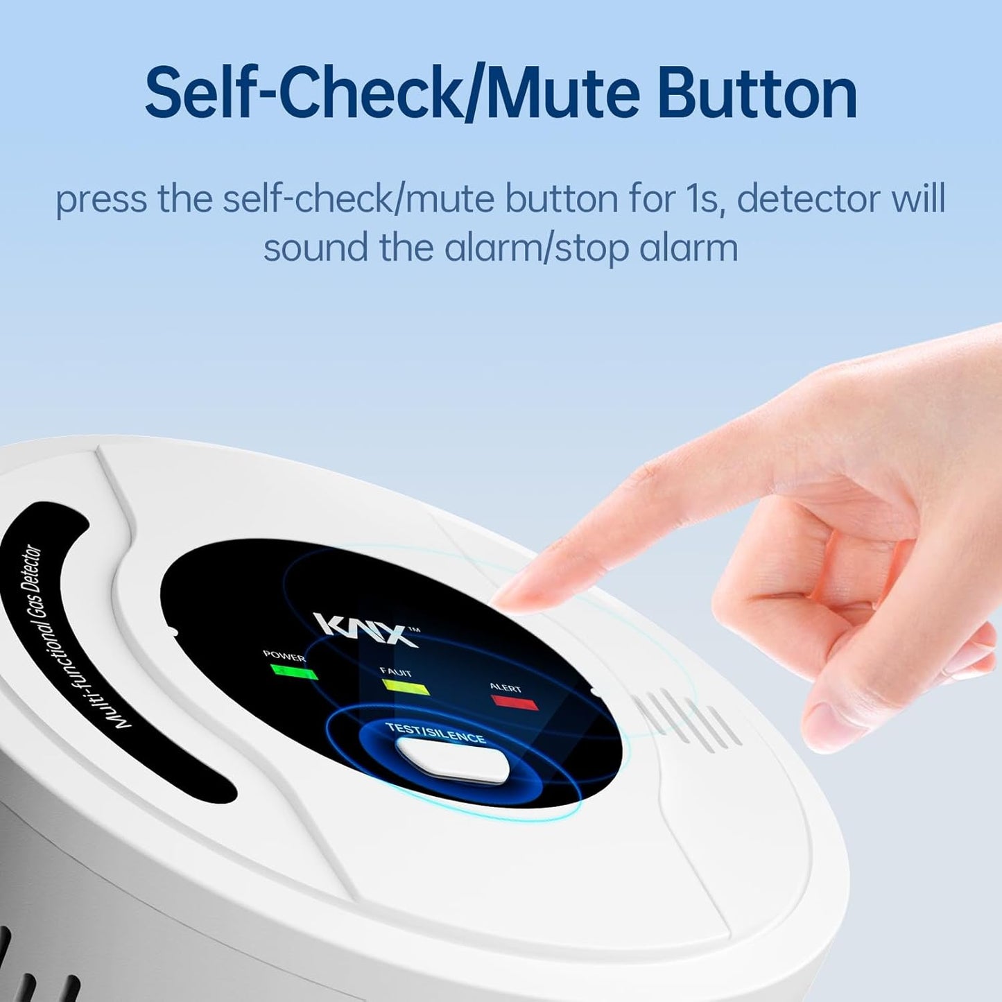 4-in-1 Carbon Monoxide Detectors, Smoke Detector, Natural Gas Detector, Propane Detector, CH4/LPG/Smoke and Carbon Monoxide Detector,Battery Powered,LED Indicator,Natural Gas Leak Detector for Home,RV