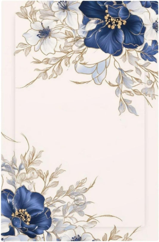 Decorative Light Switch Cover Plate Rustic Blue Beige Flower Peony Floral 1 Gang No Device Single Blank Outlet Covers Wall Plates for Electrical Outlets Faceplate for Bedroom Home Decor