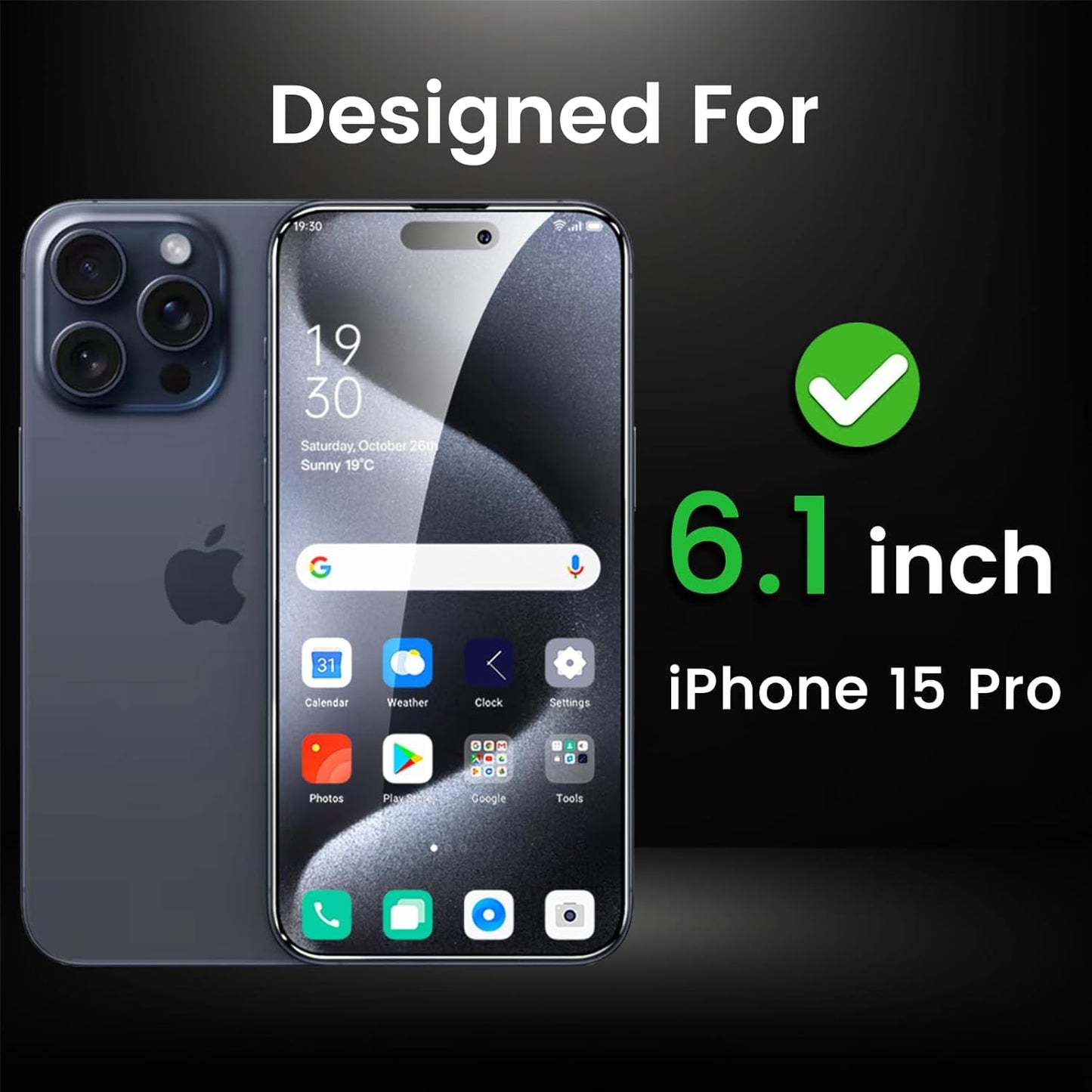 4 Pack Privacy Screen Protector for iPhone 15 Pro 6.1 Inch with 4 Pack Camera Lens Protector, Anti Spy Tempered Glass Film, Anti-Scratch, Touch Sensitive, Case Friendly