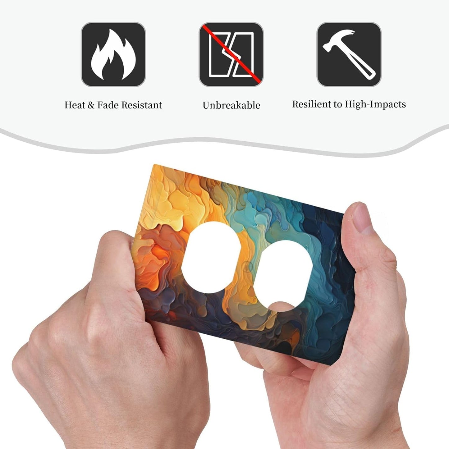 Abstract Colorful Modern Luxury Rainbow 1 Gang Duplex Receptacle Switch Wall Plate Decorative Switchplate Outlet Covers Electrical Plug Cover Faceplate for Bathroom Home Decor 5 X 3 IN