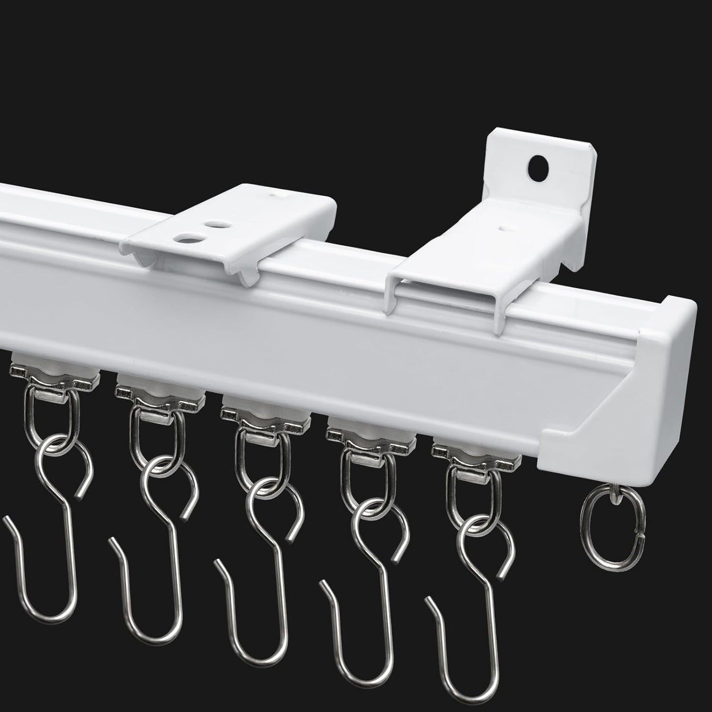 Curtain Track for Ceiling or Wall, Heavy Duty Aluminum Alloy with Smooth Sliding, Easy to Install, White, 3ft To 12ft