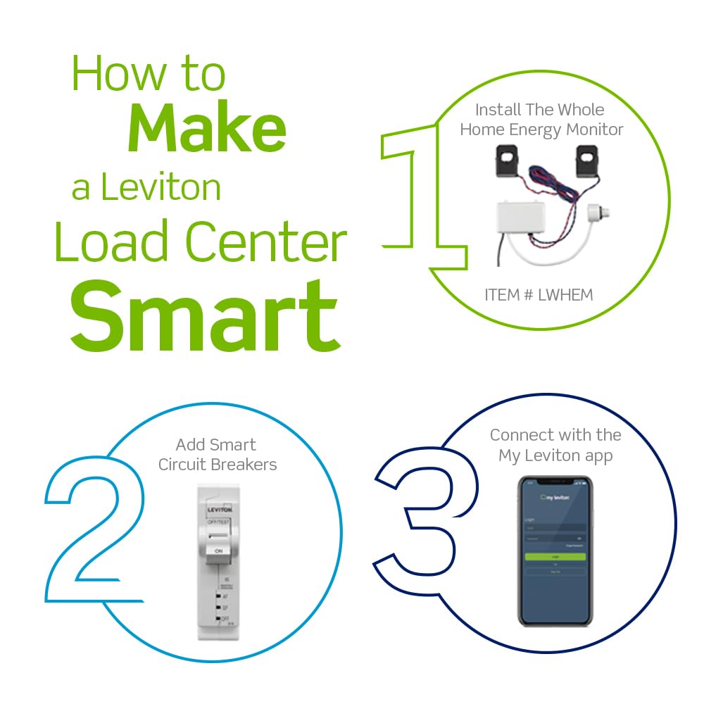 Leviton LB230-ST 2nd Gen Smart Circuit Breaker with Remote Control, Standard, 2-Pole 30 Amp, 120/240-Volt and 120/208-Volt, 10kA Interrupt Rating