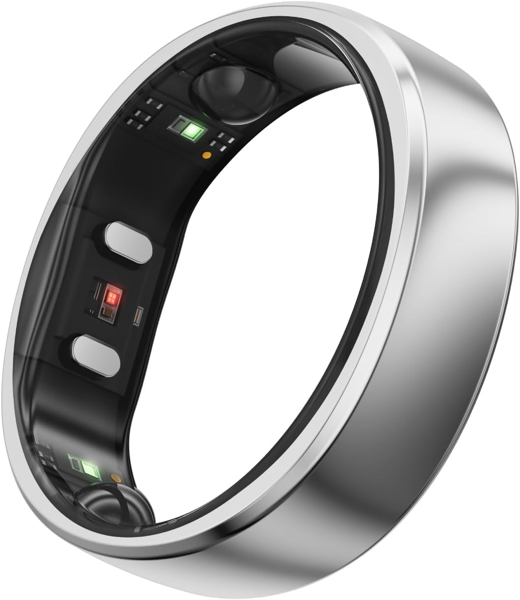 RingConn Gen 2, World’s First Smart Ring with Sleep Apnea Monitoring, No APP Subscription, 12-Day Battery Life, Stress/Heart Rate/Women's Health Tracker, Android & iOS Compatible (Silver, Size 12)