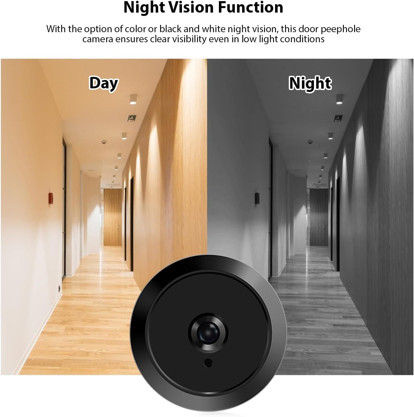 Digital Peephole Door Viewer-3.97inch LCD Monitor with 1080P 2MP Camera Kit, 120° Wide Viewing Angle, Color Night Vision, Built-in 1400mAh Battery, Type-C Rechargeable for Home Apartment