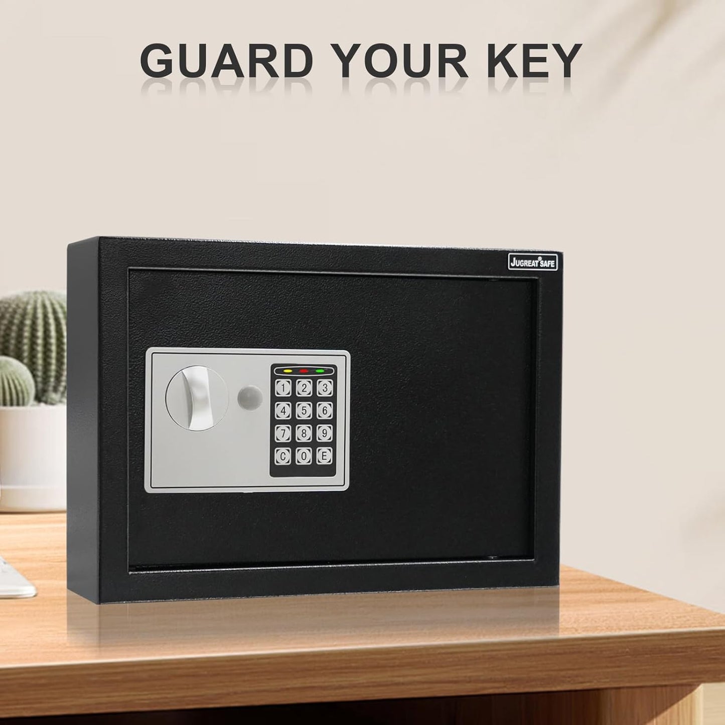 JUGREAT 60 Keys Cabinet with Sensor Light,Electronic Key Safe,Pin Code Keyless Storage Box for Keys,Secure Wall Mount Safe with 60 Key Tags