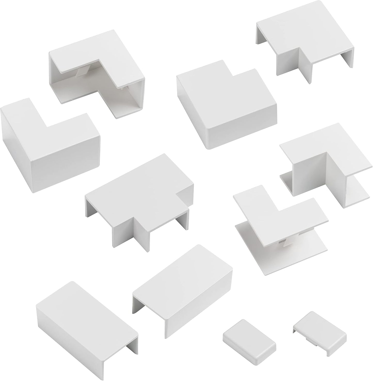 D-Line 1in x 0.63in Cable Raceway Accessory Multipack, 11-Piece Pack - White