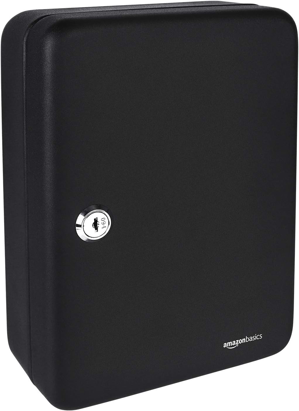 Amazon Basics Locking Steel Cabinet Security Lock Box With 48 Key Hooks, Black, 2.8" D x 7" W x 9.8" H