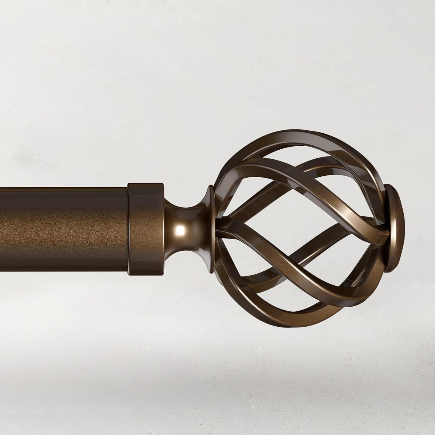 Curtain Rods for Windows 28 to 48, 1 Inch Adjustable Decorative Bronze Curtain Rod, Modern Heavy Duty Drapery Rods with Twisted Cage End, Telescoping Splicing Structure, Size 32"-60"