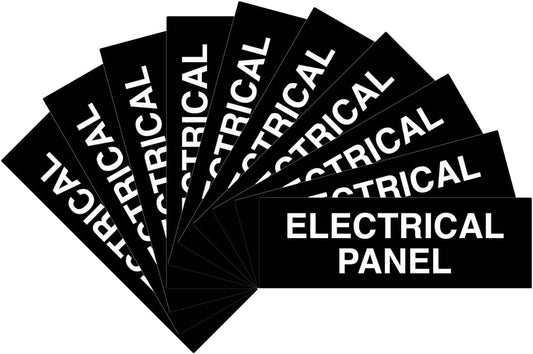 All Quality Basic Electrical Panel Sign - Fire Regulation Safety Compliance Sign - Black - Medium (10 Pack)