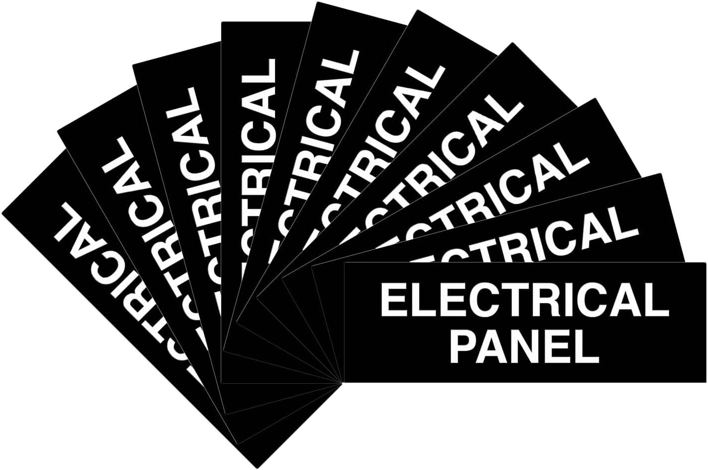 All Quality Basic Electrical Panel Sign - Fire Regulation Safety Compliance Sign - Black - Large (10 Pack)