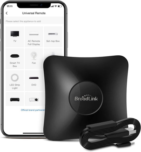 Broadlink RM4 pro Smart IR/RF Remote Control Hub with Sensor Cable(2.4GHz Wi-Fi Only)-WiFi IR/RF Blaster for Home Automation, TV, Curtain, Shades Remote, Works with Alexa, Google Assistant, IFTTT