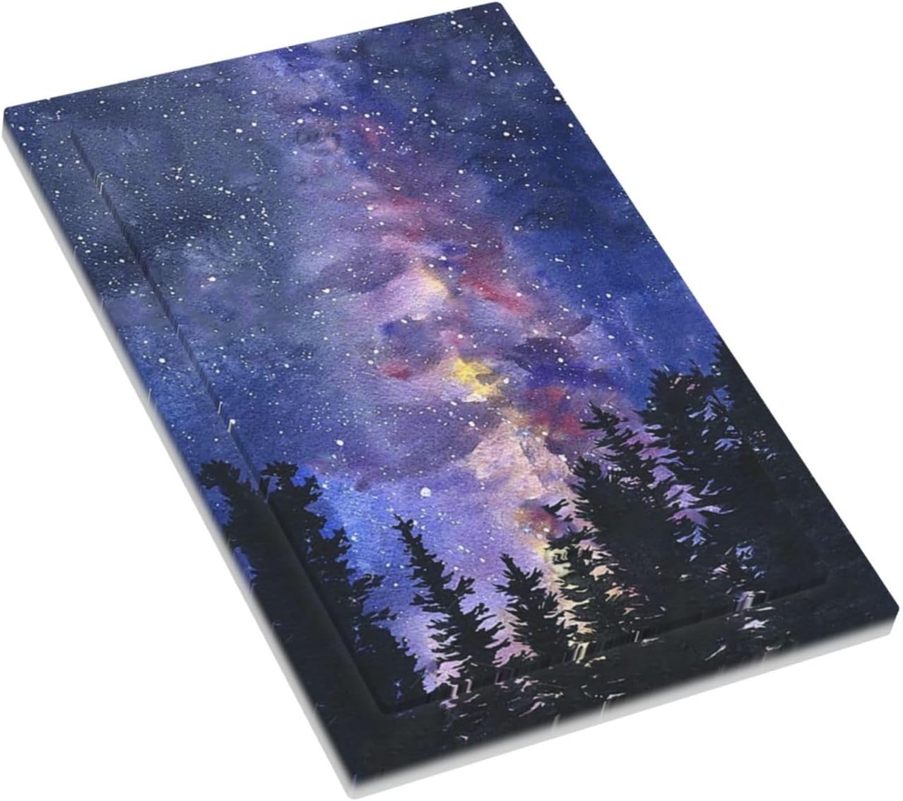 Light Switch Cover Plate Dream Milky Way Starry Forest Pine Watercolor Painting 1 Gang No Device Blank Electrical Wall Plates Faceplate Decorative Switch Plate for Bedroom Home Decor