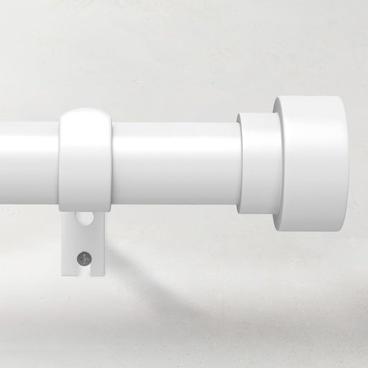 Curtain Rods for Windows 28 to 48, 1 Inch Adjustable White Heavy Duty Curtain Rod, Modern Style Indoor Outdoor Drapery Rods with End Caps, Size 32" - 60"