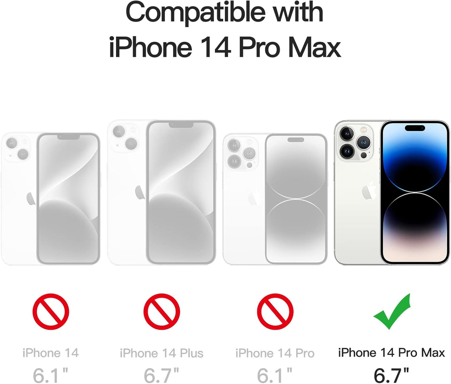 JETech Privacy Full Coverage Screen Protector for iPhone 14 Pro Max 6.7-Inch, with Camera Lens Protector, Anti-Spy Tempered Glass Film, 2-Pack Each