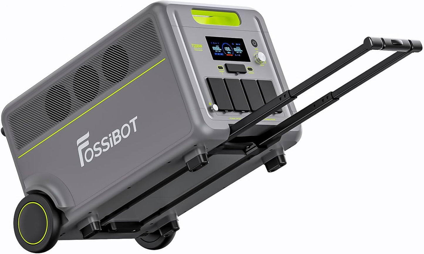 FOSSiBOT F7200 5222Wh Power Station, 120/240V 7200W AC Output, LiFePO4 Battery Expandable to 15666Wh, 2H Fast Charge, Portable Solar Generator for Home Backup Use, Emergency, Camping, RV