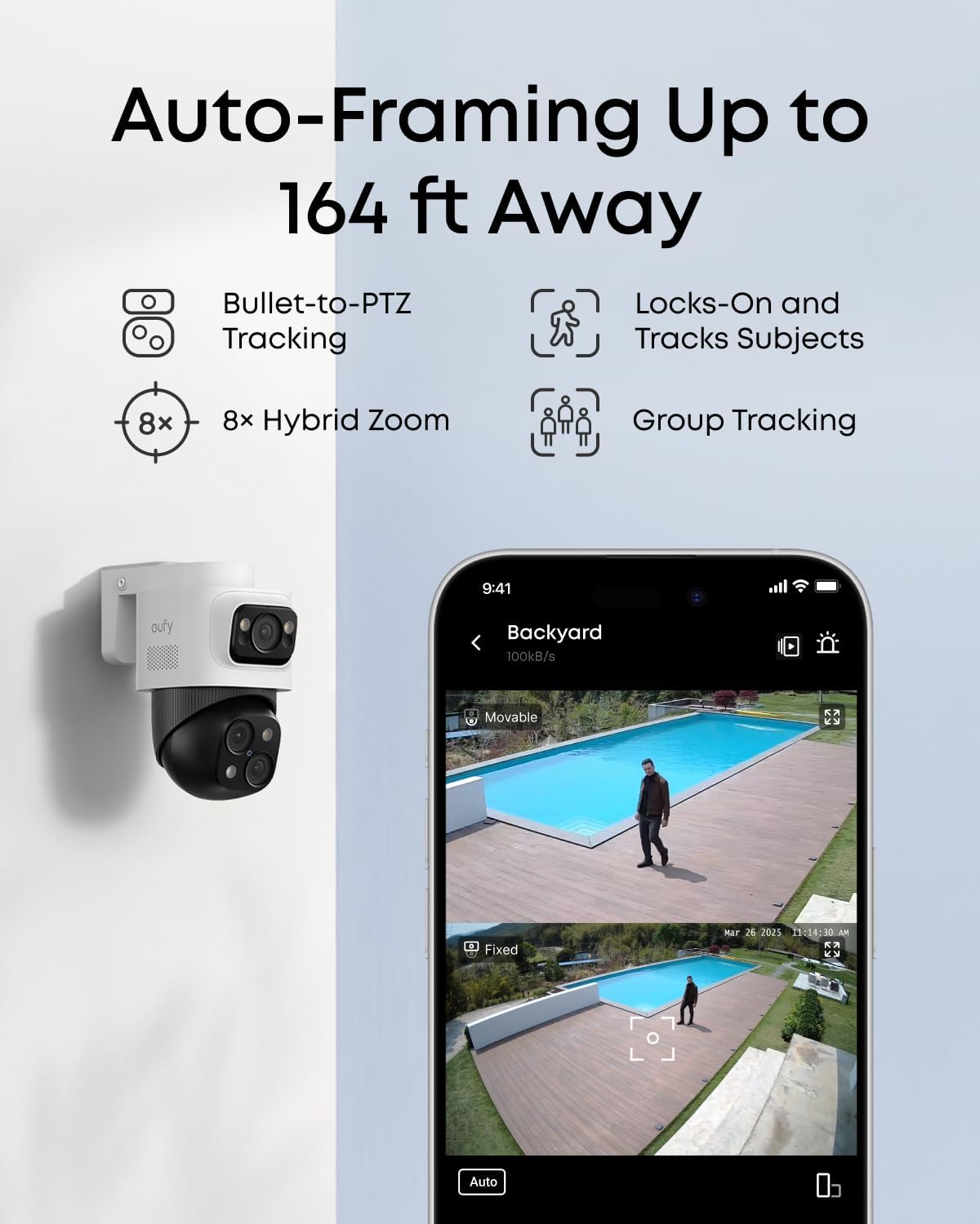eufy PoE NVR Security Camera System S4, 24/7 Recording,Up to 16CH, 2TB HDD, 2 Bullet-PTZ Cams, 2 Bullet Cams, 360° PTZ, AI Auto Framing & Tracking, Smart Video Search, Color Night Vision