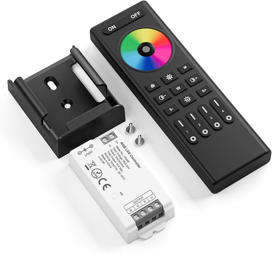 COB RGB RF 2.4GHz Wireless Remote RC03RFB & C03RF Tuya Controller Kit, 4 Zones Group Control PWM RGB (+ R G B) 4pin LED Strip Controller DC5V DC12V DC24V Max 12A