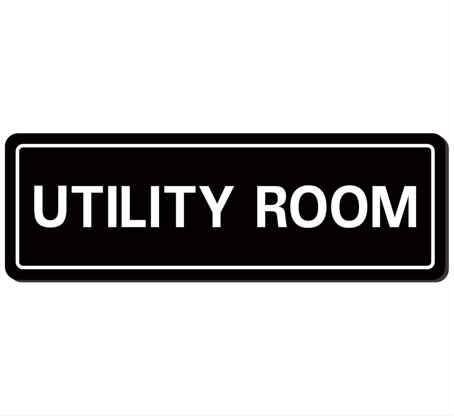 Utility Room Sign, Premium Durable Acrylic Material, Super Strong Adhesive, Quick Installation, Suitable for Your Home and Business (9 × 3 Inches, Black)