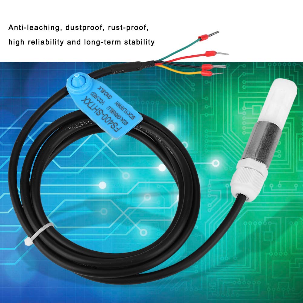 FS400-SHT3X Soil Sensor, Dustproof Temperature Humidity Sensor Stainless Steel Plastic Housing I2C Output, Soil Temperature and Humidity Sensor Probe(SHT35)