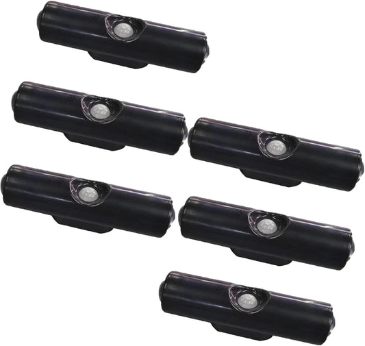 Rechargeable Smart LED Motion Sensor Ambient Light, Punch-Free Smart Sensor Magnetic Rechargeable LED Lights, Color Changing Motion Sensor Light for Stairs, Wardrobe, Cabinet (6, Black-3 Colors)