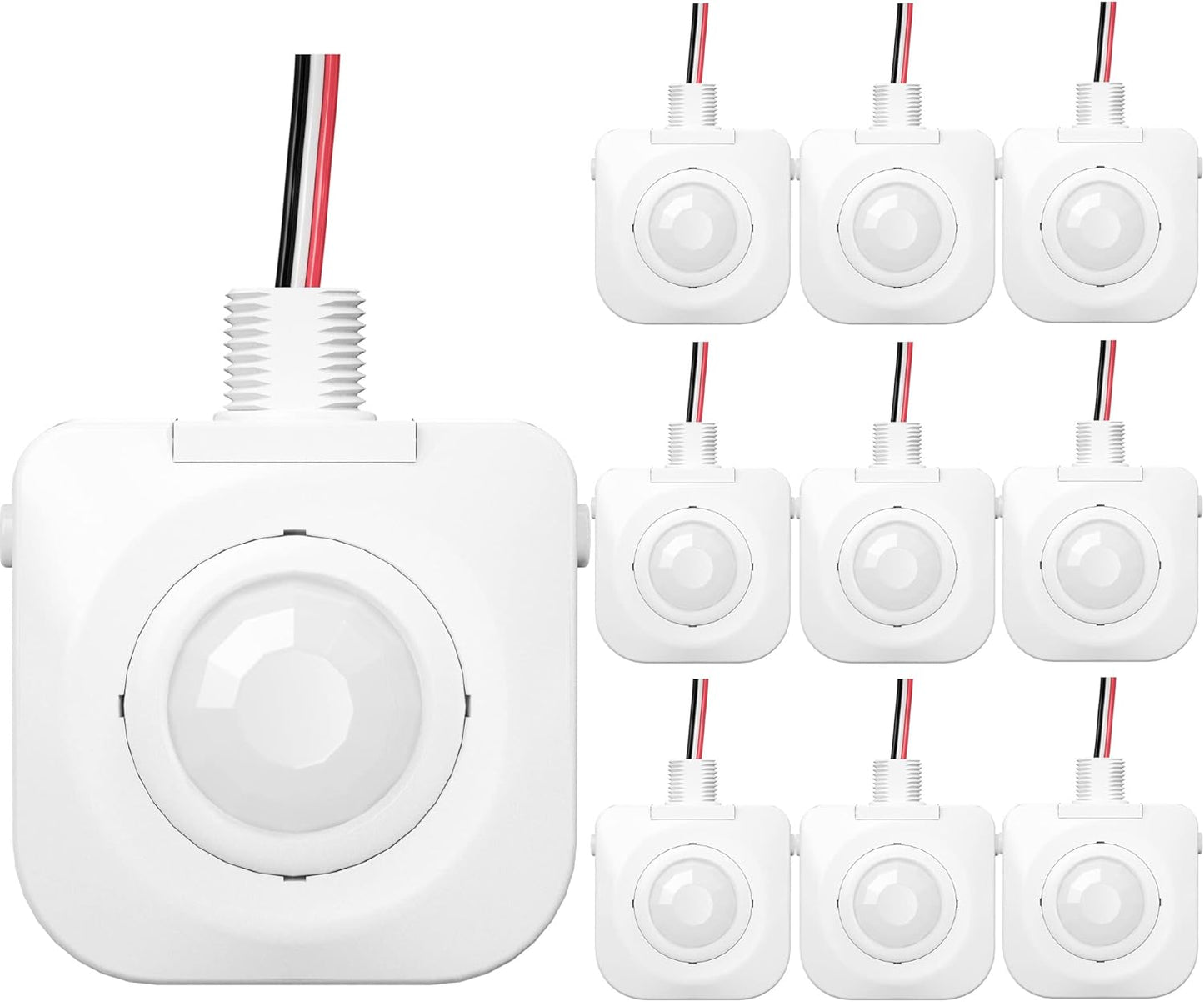 50 Pack Ceiling Occupancy Motion Sensor, Passive Infrared Technology, High Bay Fixture Mount 360 Degree, Hard-Wired, 120-277 VAC, Commercial/Industrial Grade