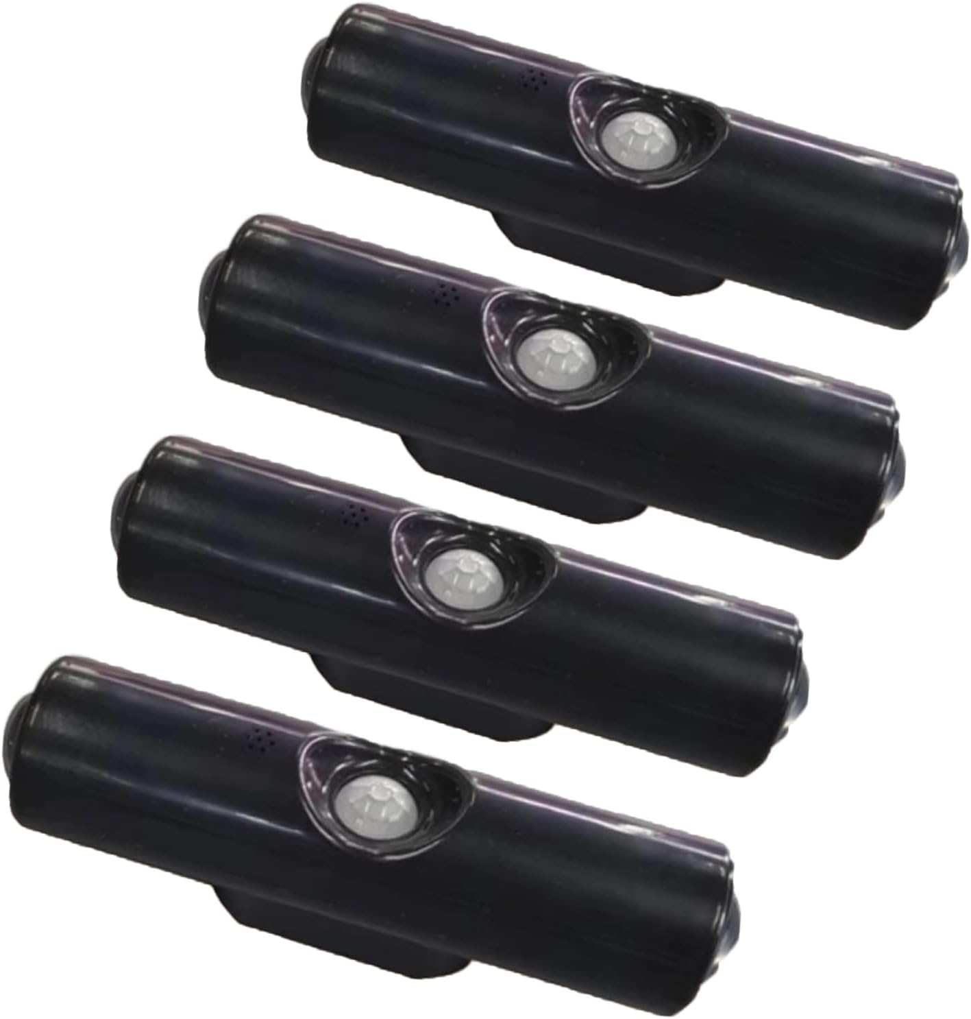 Rechargeable Smart LED Motion Sensor Ambient Light, Punch-Free Smart Sensor Magnetic Rechargeable LED Lights, Color Changing Motion Sensor Light for Stairs, Wardrobe, Cabinet (4, Black-3 Colors)